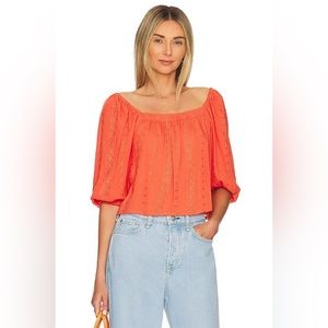 Steve Madden Embroidered On or Off Shoulder Top